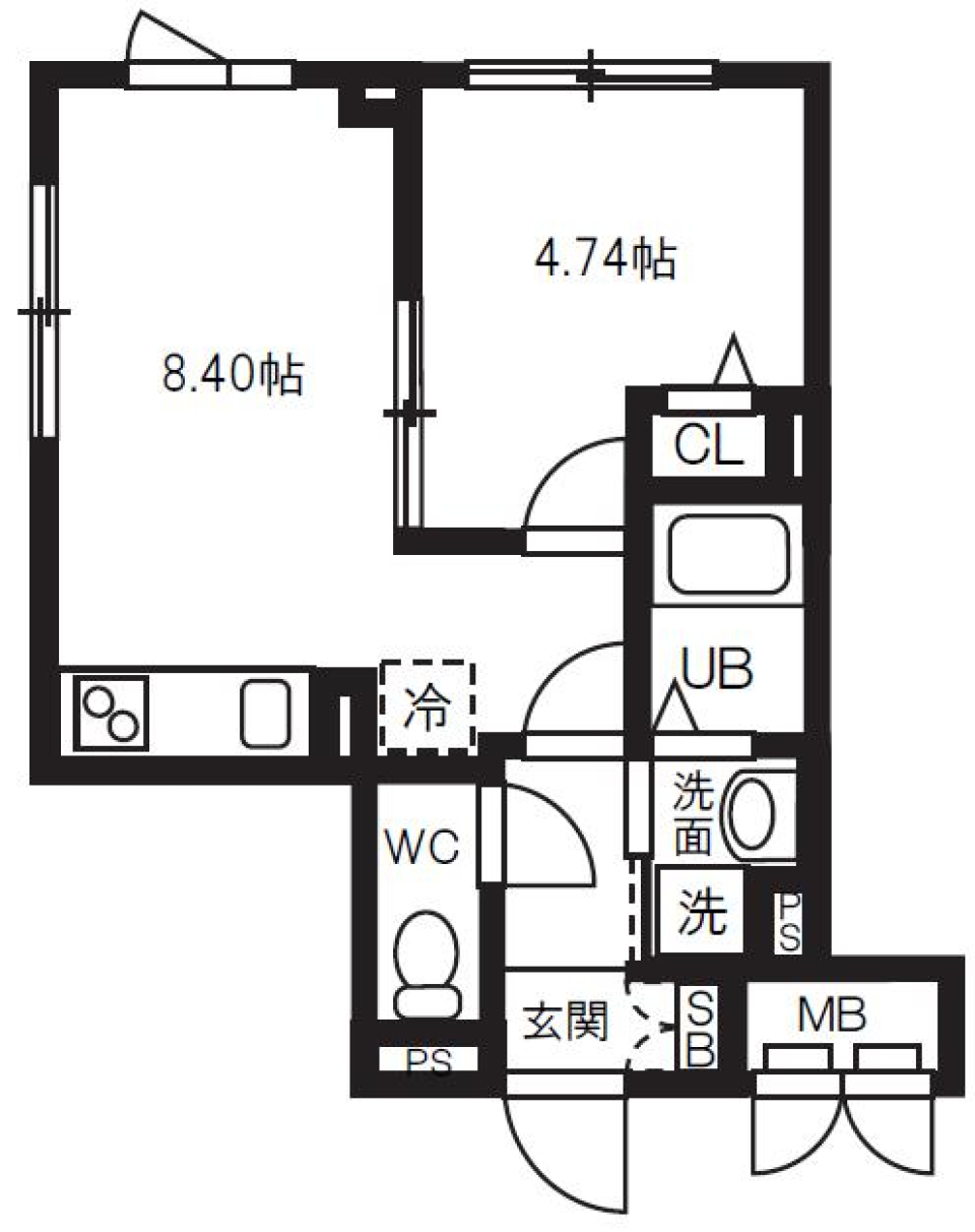 エルファーロ大井町　0201号室［ペット可］の間取り図