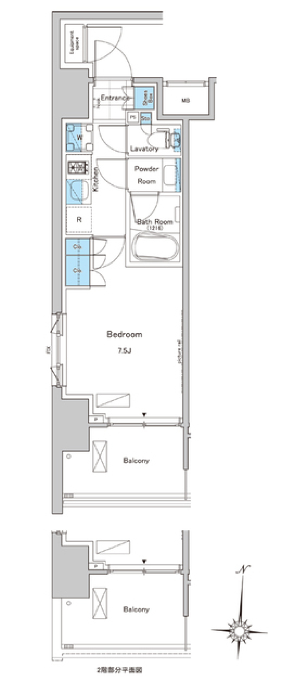 ルフォンプログレ清澄白河プレミア　701号室［ペット可］の間取り図