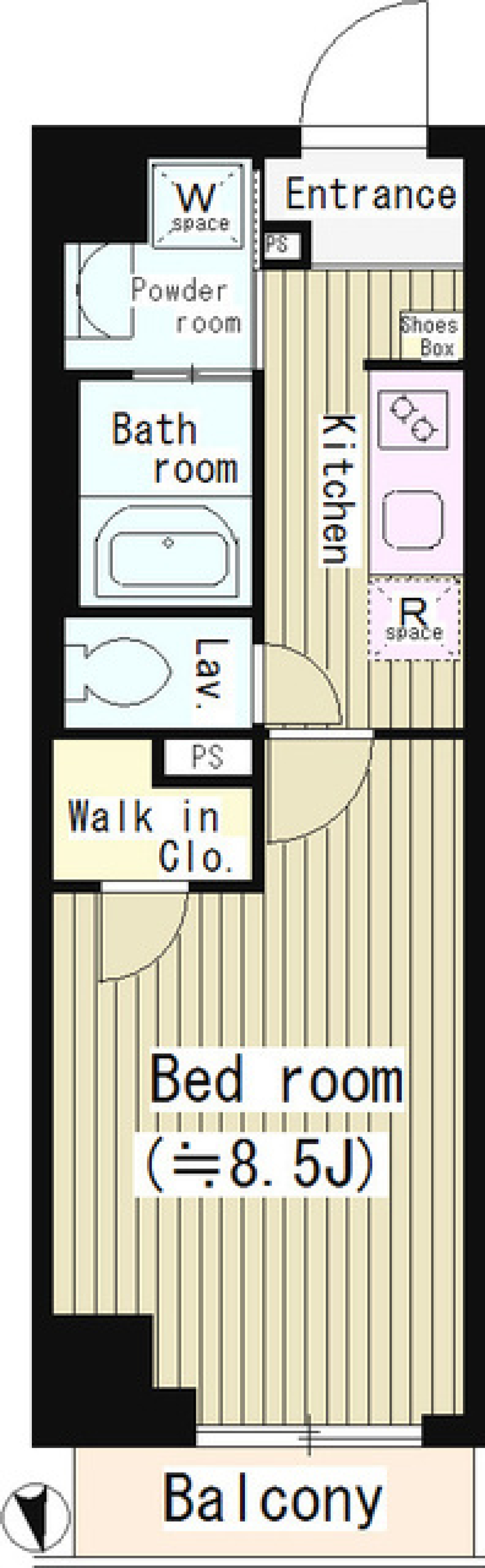 プルメリアレジデンス大森　302号室［ペット可］の間取り図