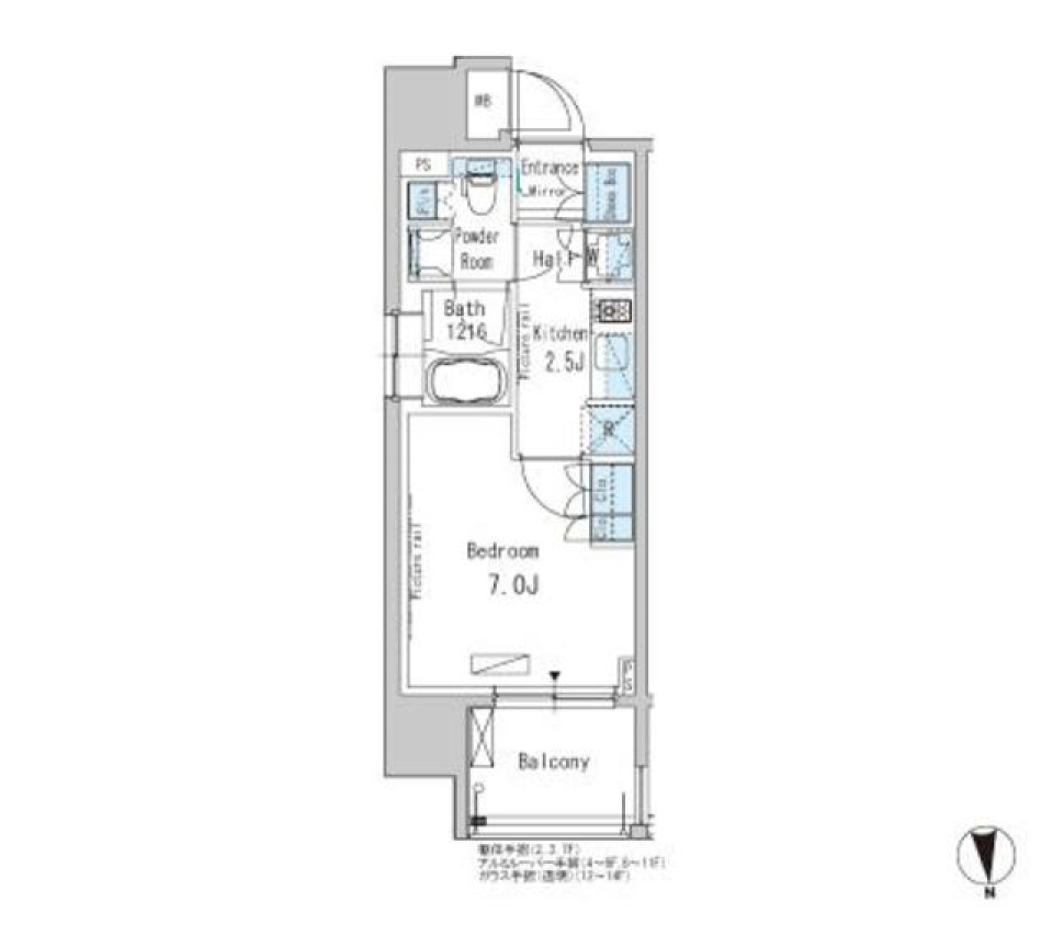 パークアクシス新御徒町Ｅａｓｔ　401号室［ペット可］の間取り図
