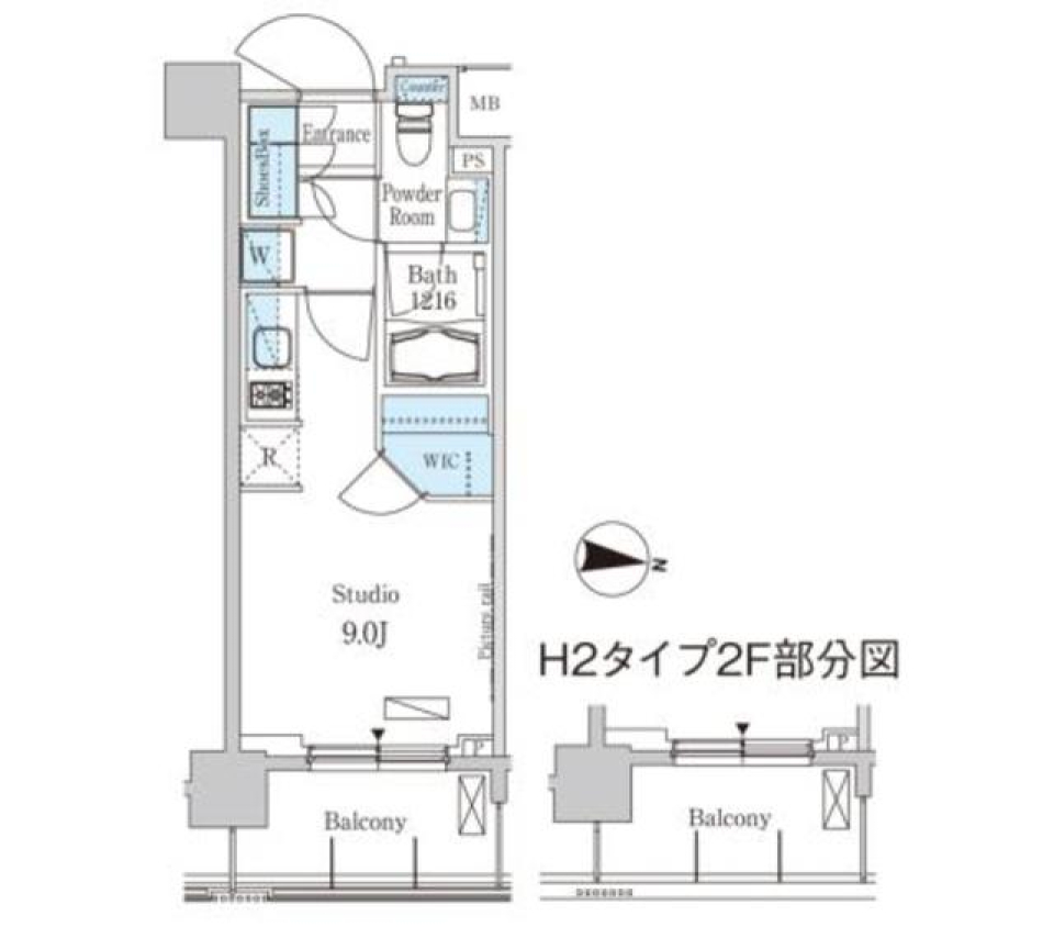 パークアクシス東高円寺　603号室［ペット可］の間取り図