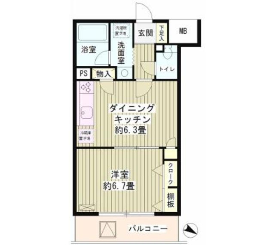 クリア・パル上用賀　207号室の間取り図