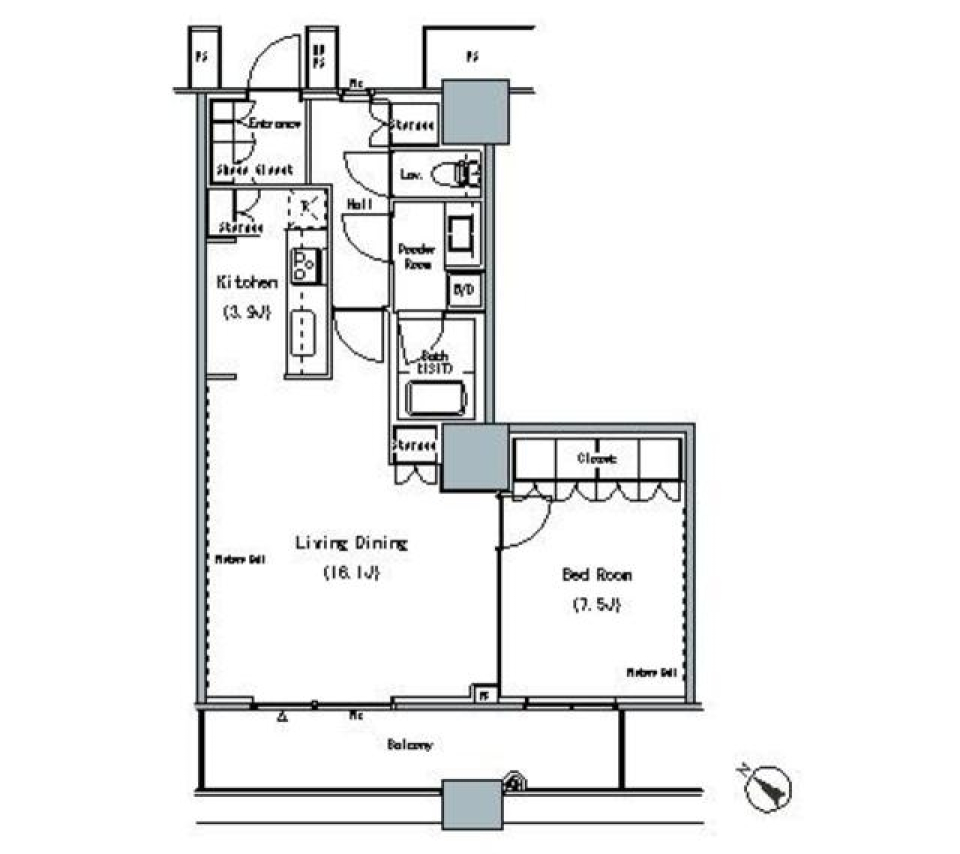 ＴＨＥ　ＴＯＫＹＯ　ＴＯＷＥＲＳ　ＭＩＤＴＯＷＥＲ　1910号室［ペット可］の間取り図