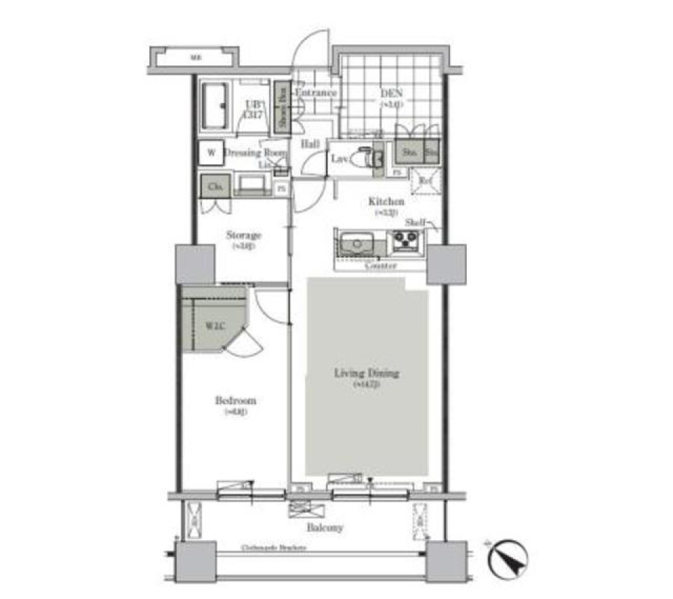 パークキューブ西ヶ原ステージ　1307号室［ペット可］の間取り図