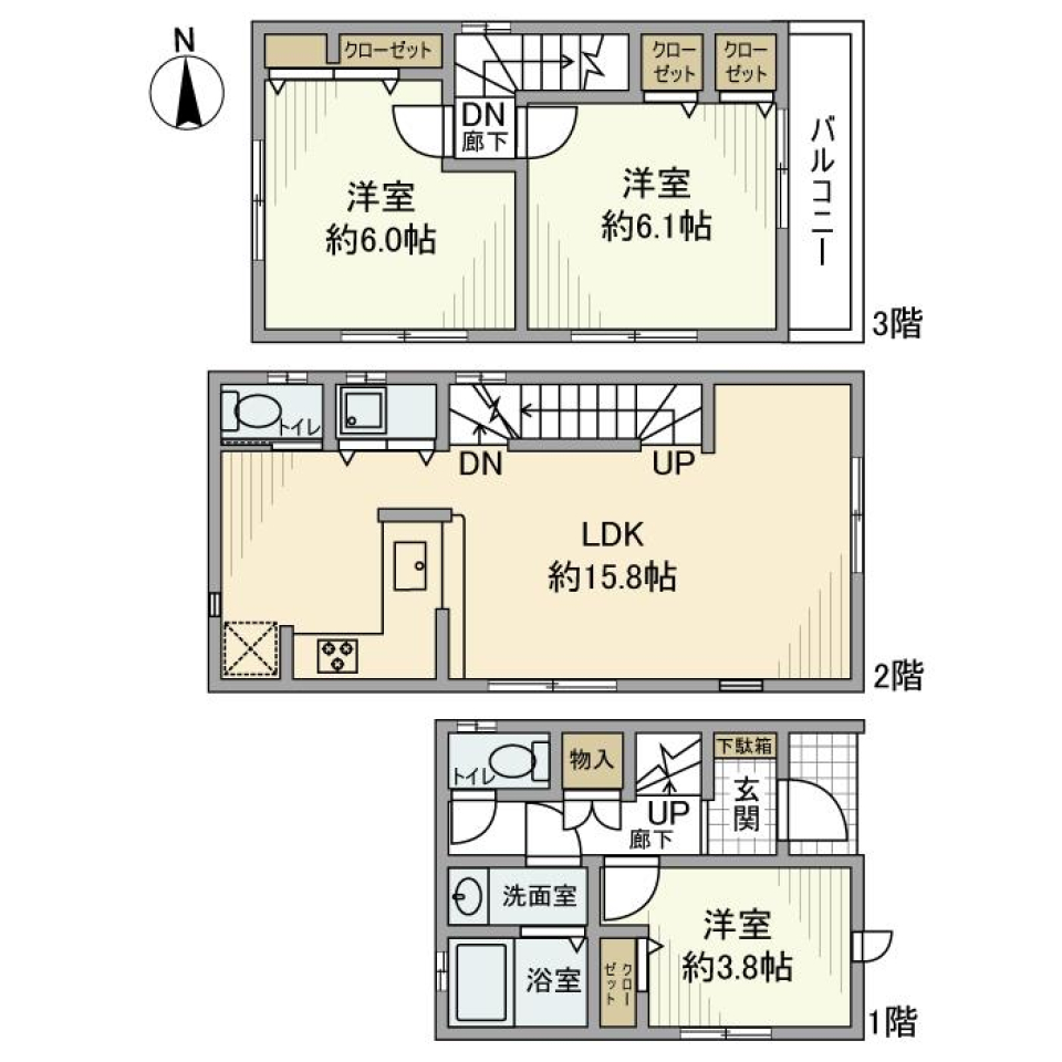 蒲田戸建　の間取り図