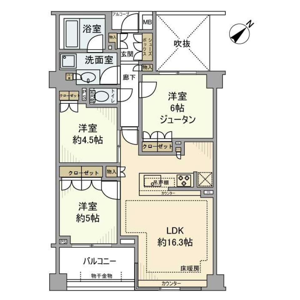 ＢＥＬＩＳＴＡ南長崎　303号室の間取り図