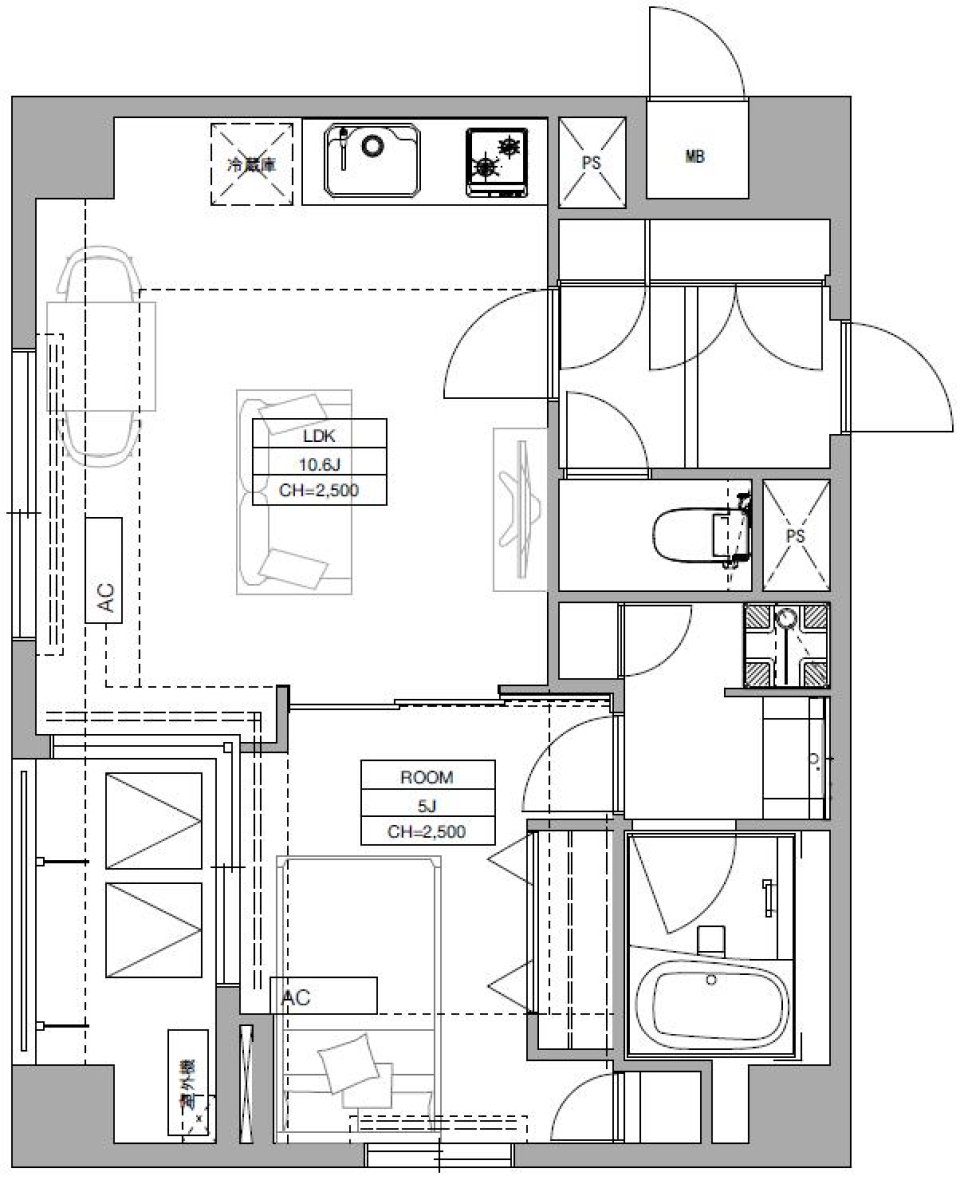 フロンティアテラス目黒　207号室の間取り図