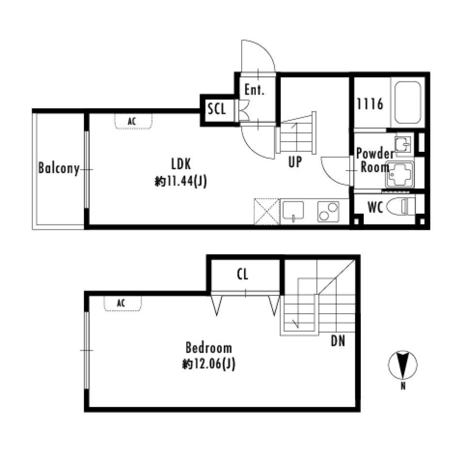 PASEO四谷荒木町　401号室［新築］の間取り図