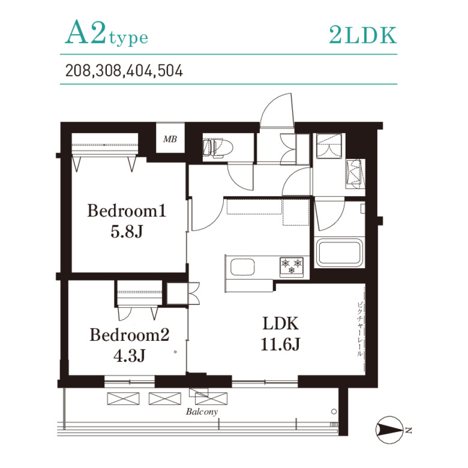 フレンシア下井草　504号室［ペット可］の間取り図