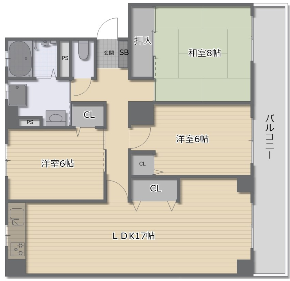 レジデンスFFM千里丘 105号室の間取り図