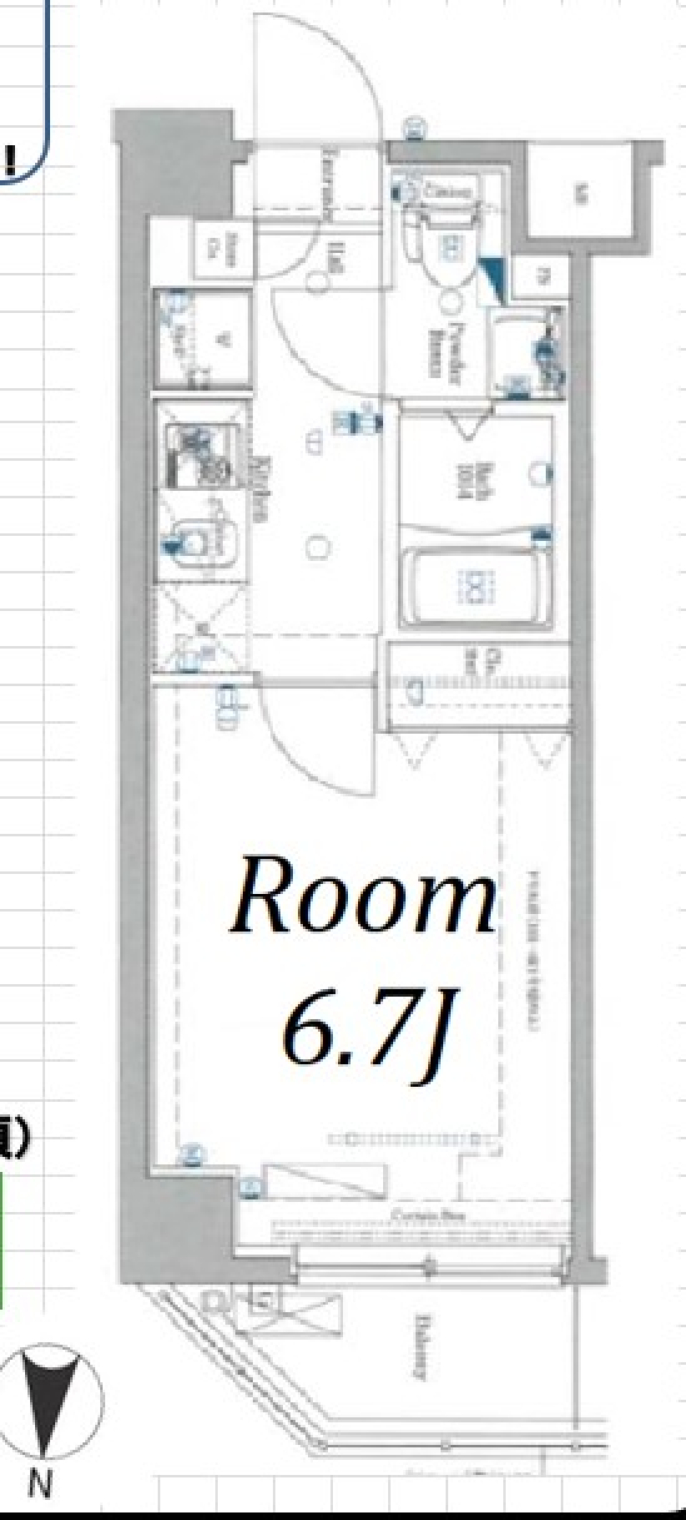 アゼストお花茶屋　601号室の間取り図