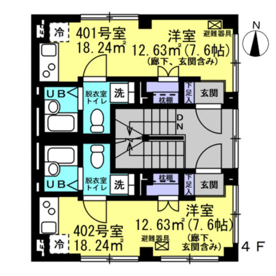 ザ・レジデンシャル　蔵前　401号室の間取り図