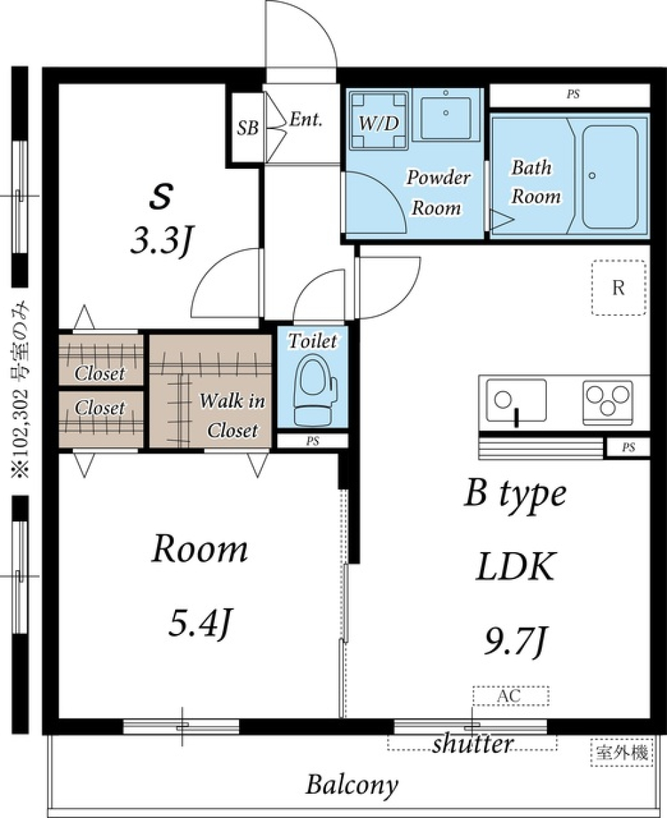 リブリ・Ｊｕｎｅ　Ｋｎｅ　302号室の間取り図