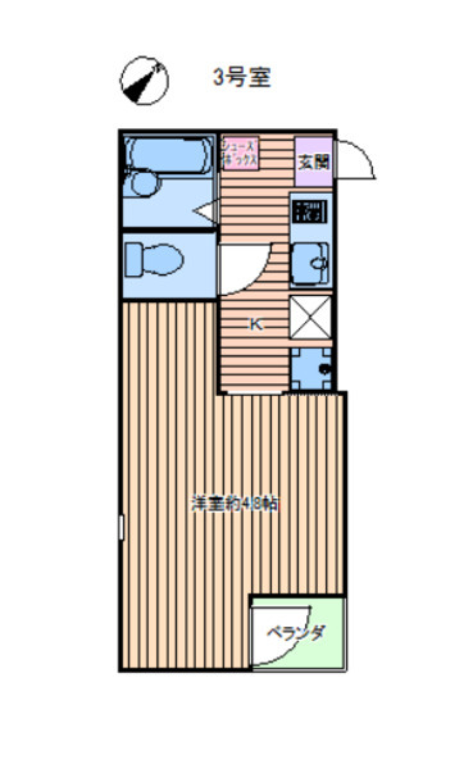 Ｌａｔｅｒａｌｕｓ　203号室の間取り図