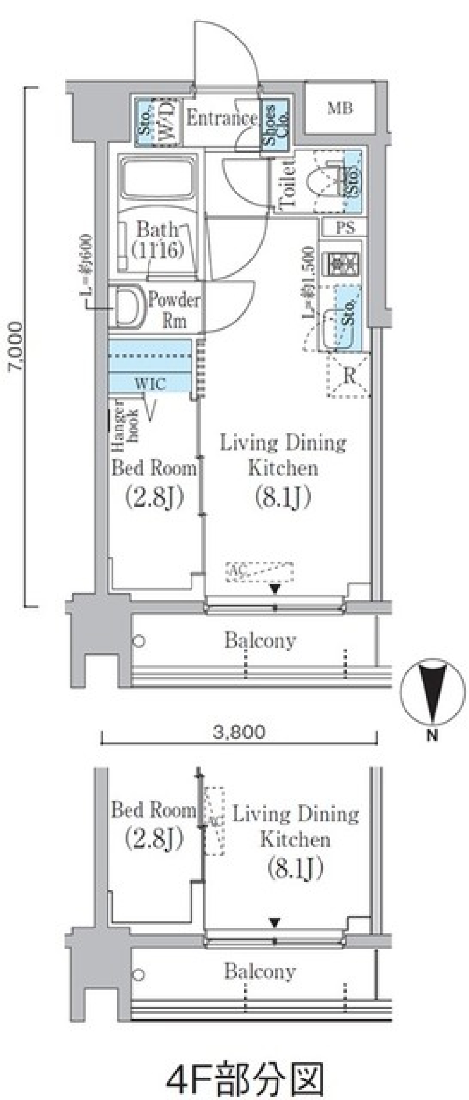 プライムブリス中野新橋　402号室の間取り図