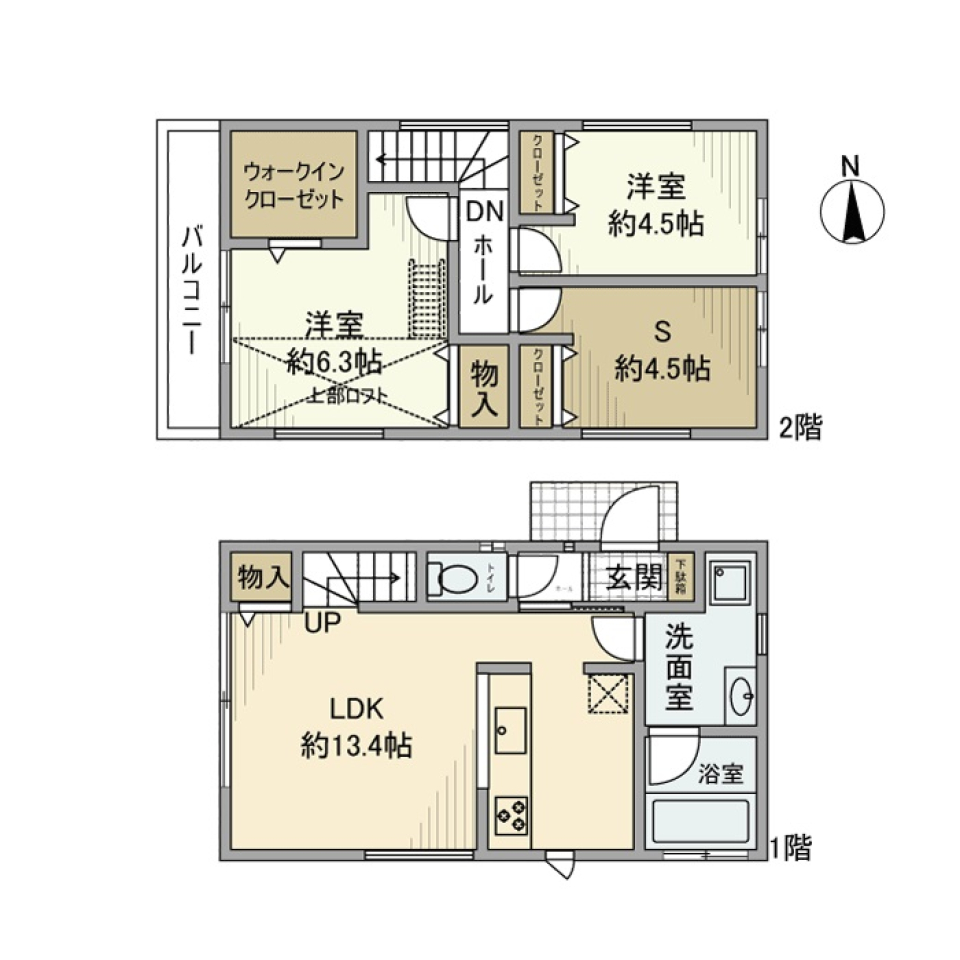 仲町戸建の間取り図