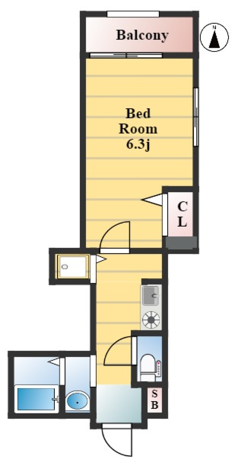 MAISON FORTUNA　203号室［ペット可］の間取り図