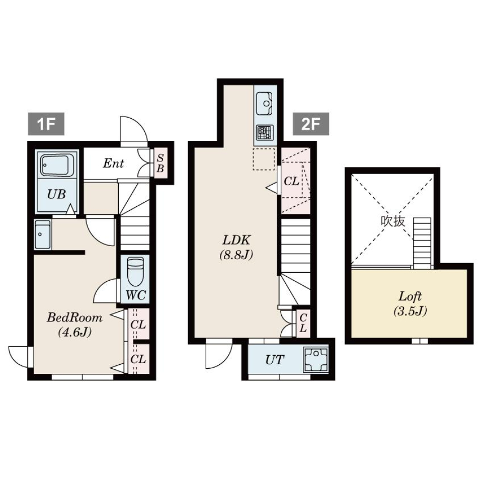 シルエラ B号室［新築］の間取り図