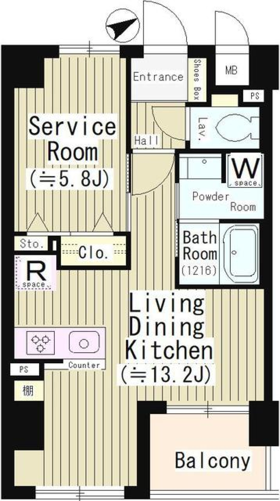 武蔵野レジデンス　106号室の間取り図