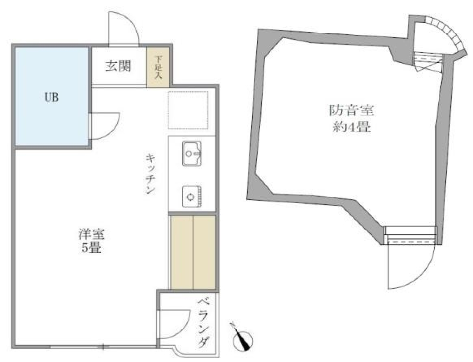 落合ミュージックハイム　202号室の間取り図