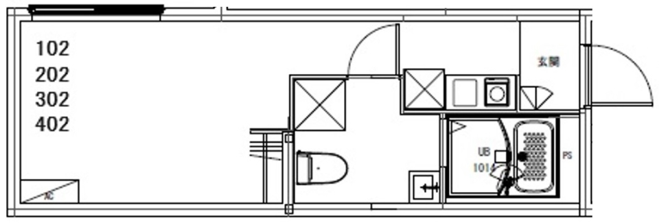 オアシス五反野レジデンス　102号室［新築］の間取り図
