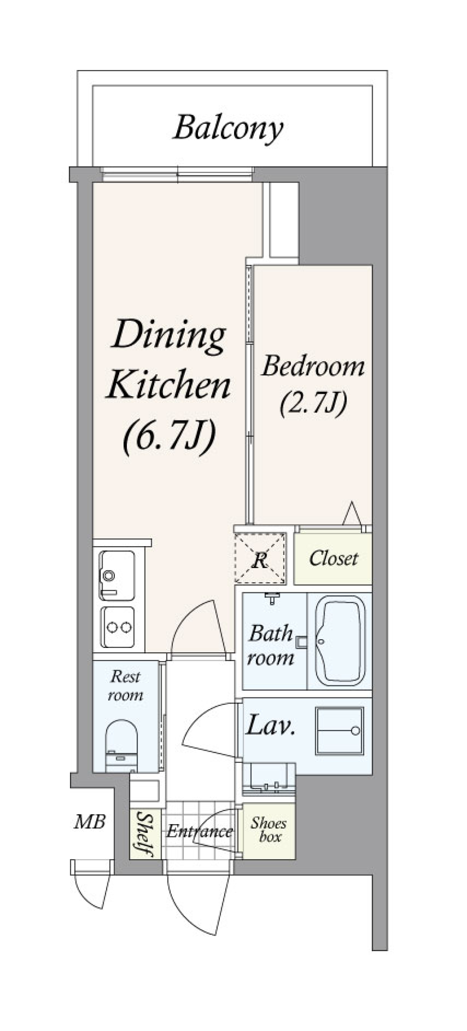 ＧＲＡＮ ＰＡＳＥＯ亀戸　1304号室［新築］の間取り図