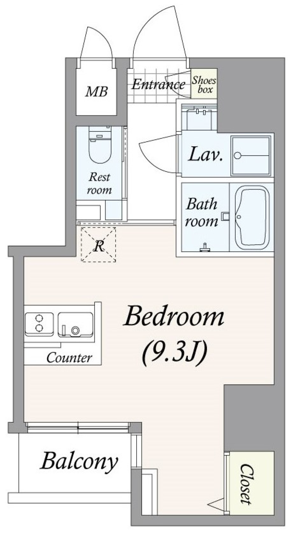 ＧＲＡＮ ＰＡＳＥＯ亀戸　1305号室［新築］の間取り図