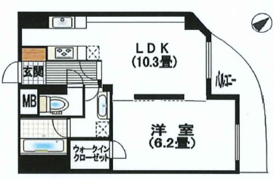 スカイコートパレス大田鵜の木　501号室の間取り図