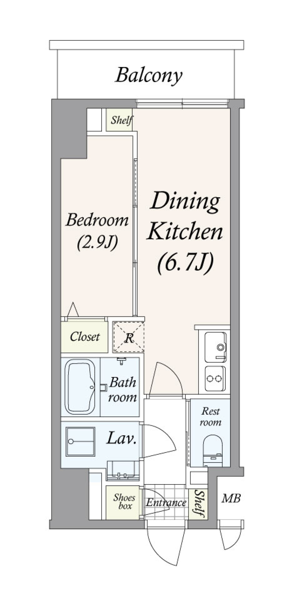 ＧＲＡＮ ＰＡＳＥＯ亀戸　1303号室［新築］の間取り図