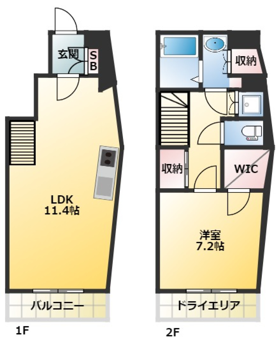 リフュージュ・オー・フォレストⅢ　101号室［ペット可］の間取り図