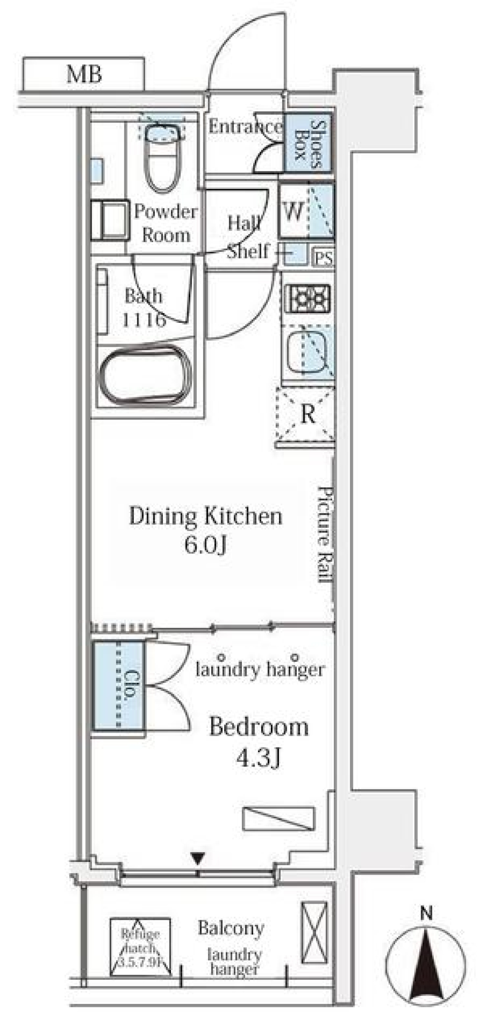 ＧＬＡＣＩＥＲ大森　606号室の間取り図