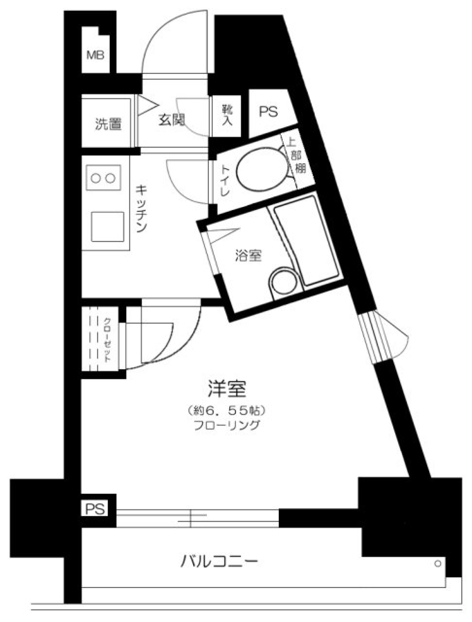 プレスタイル門前仲町　703号室の間取り図