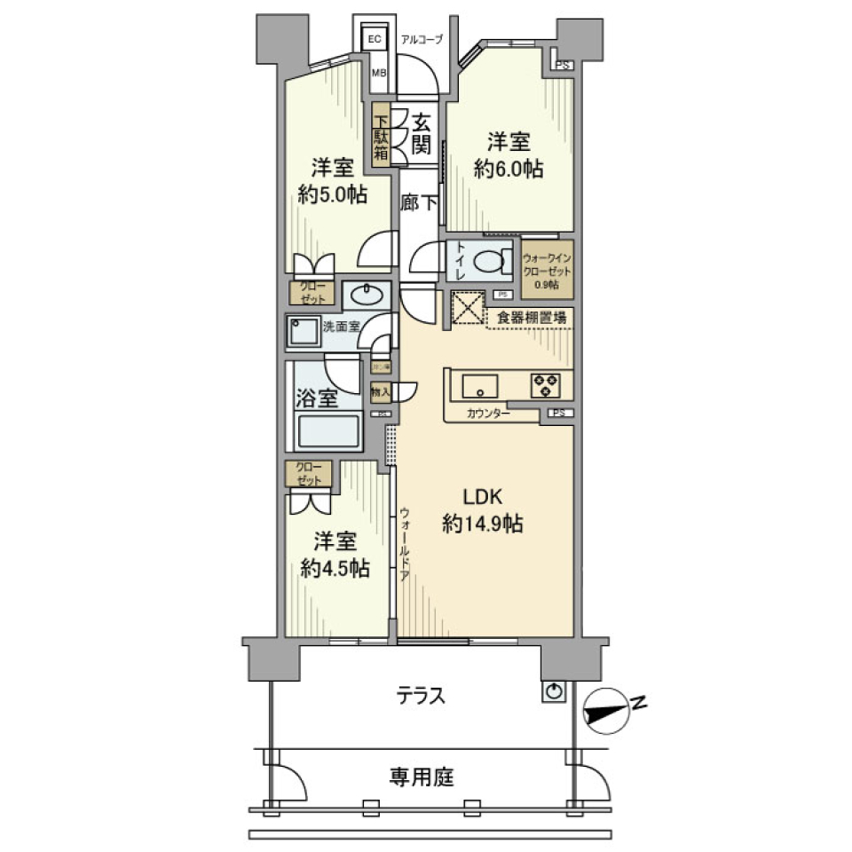 パークホームズ上大岡グラステラス　112号室の間取り図
