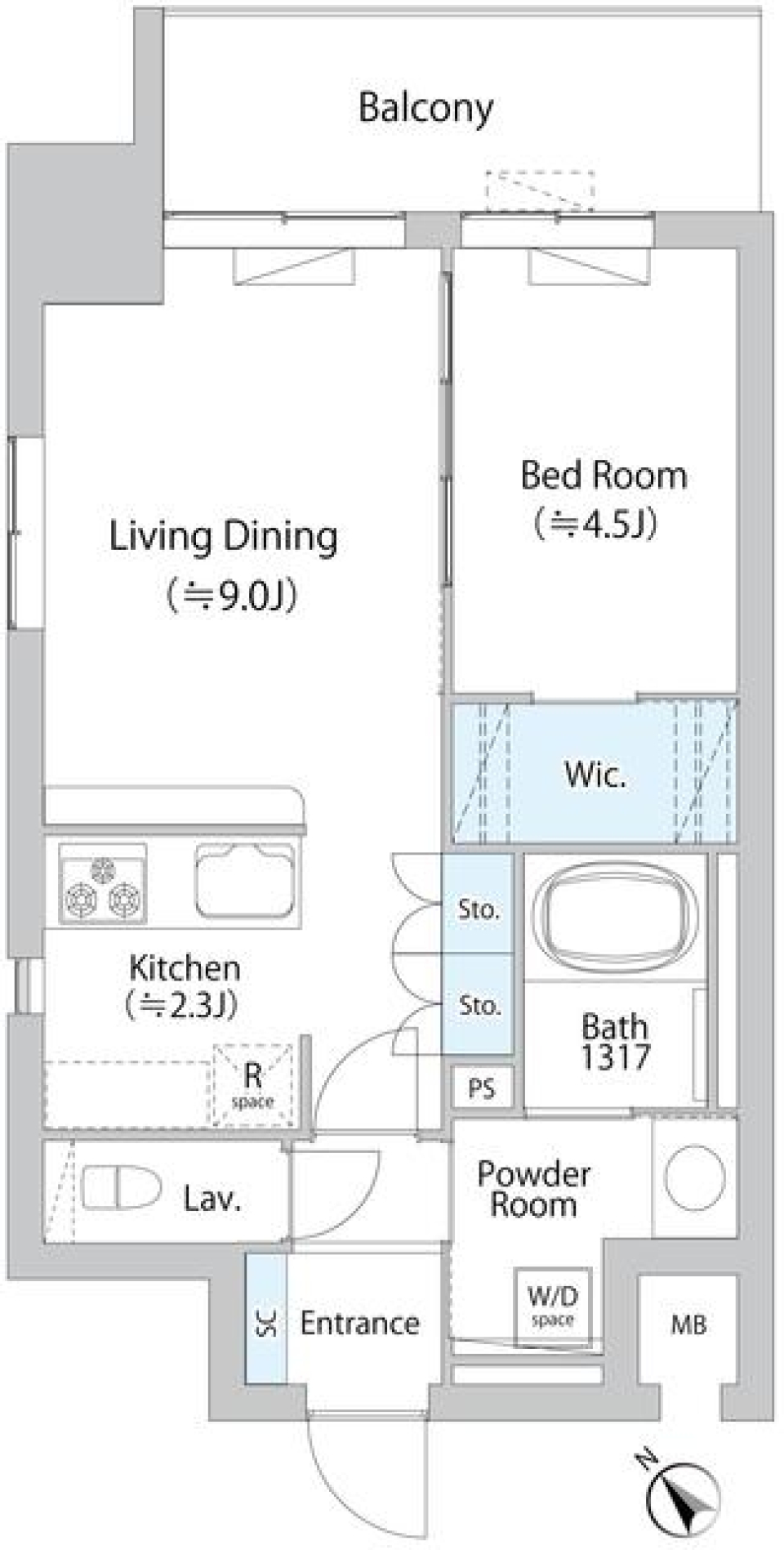 ボヌール小石川&alpha;　201号室の間取り図