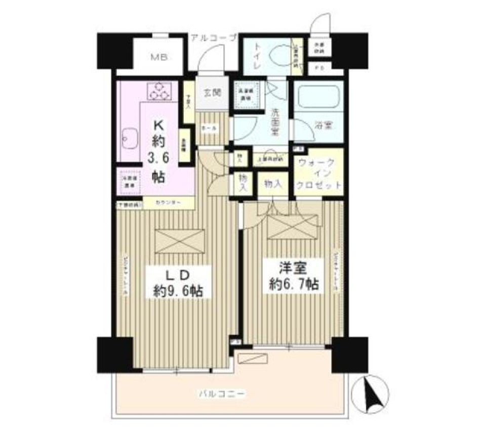 西新宿パークサイドタワー　305号室の間取り図