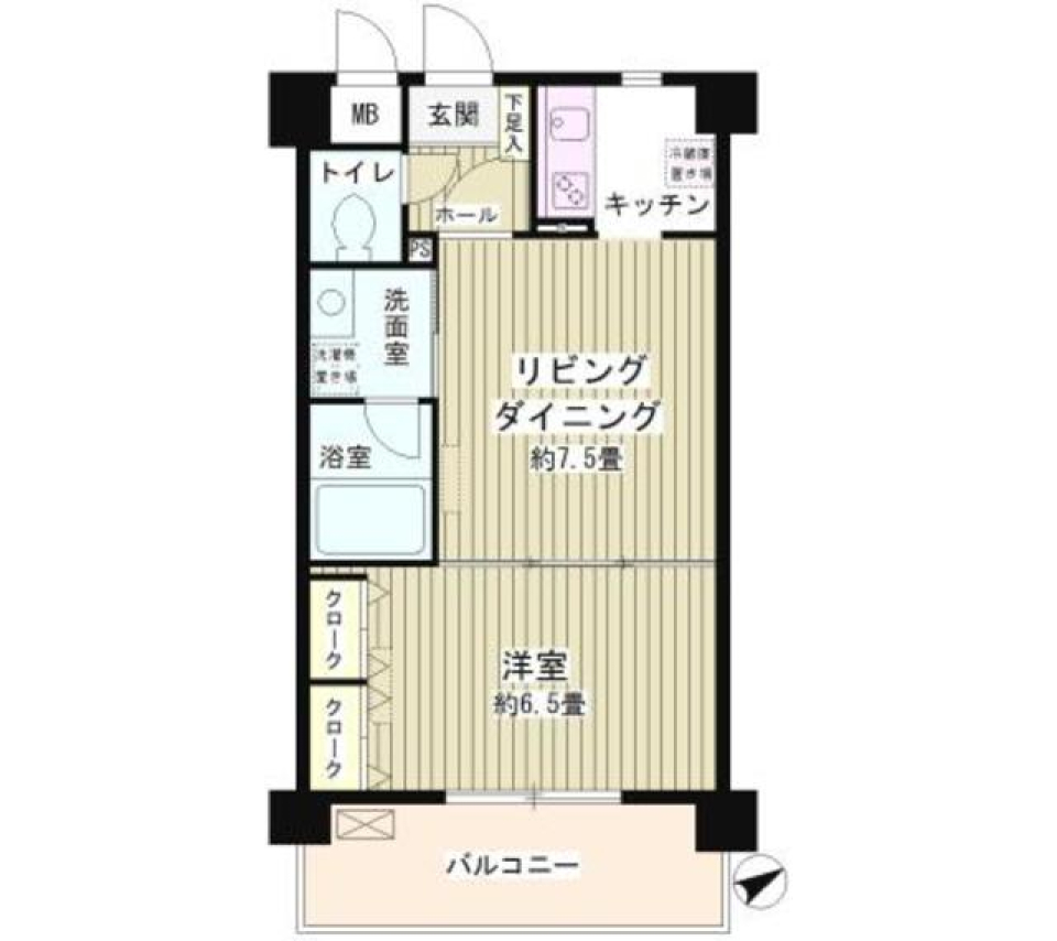 ルミエール祐天寺　306号室の間取り図