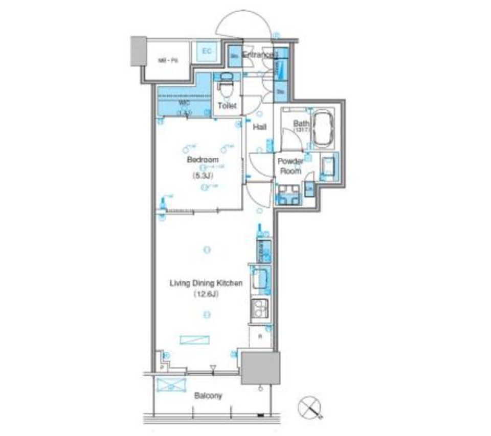 パークアクシス豊洲キャナル　1127号室［ペット可］の間取り図