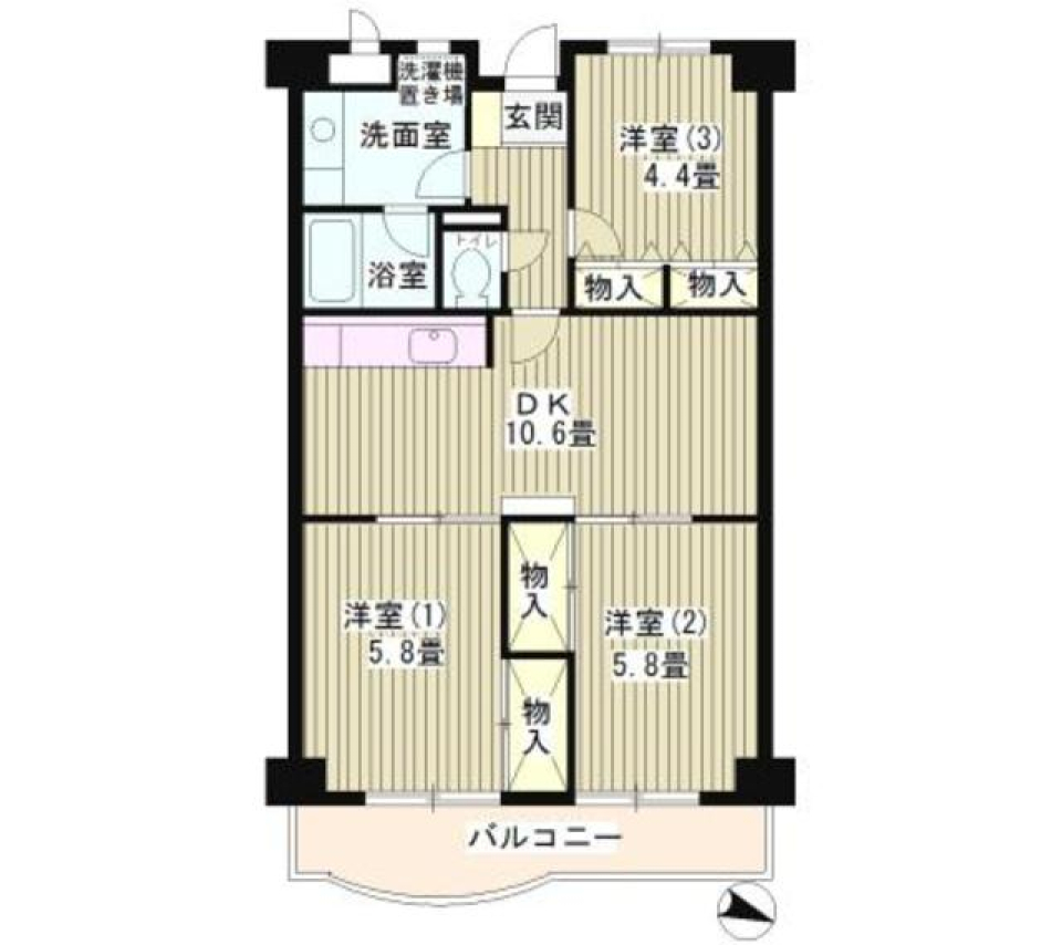 カーザ・エッチェルサ世田谷　203号室の間取り図