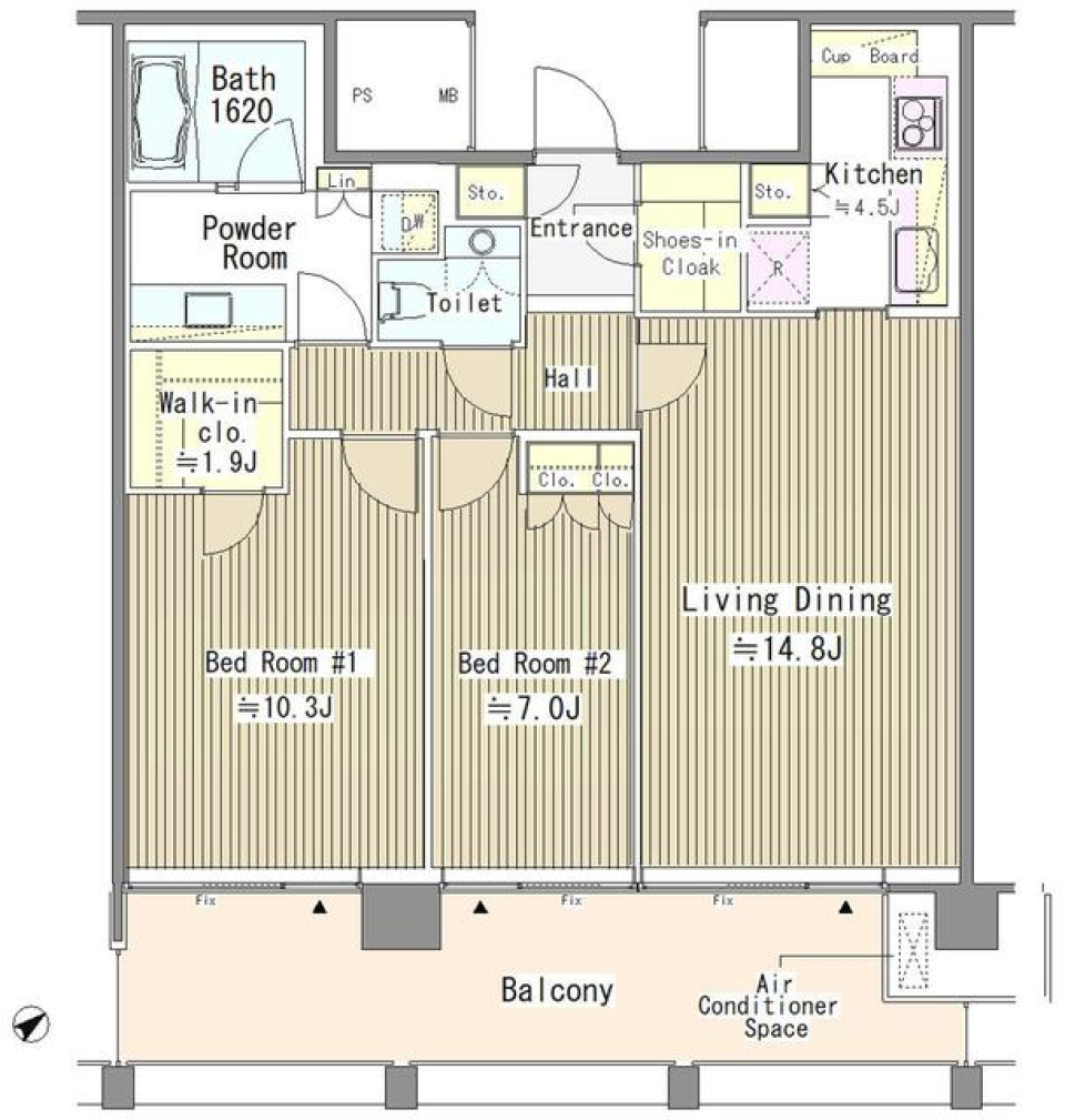 赤坂氷川町レジデンス　1504号室の間取り図