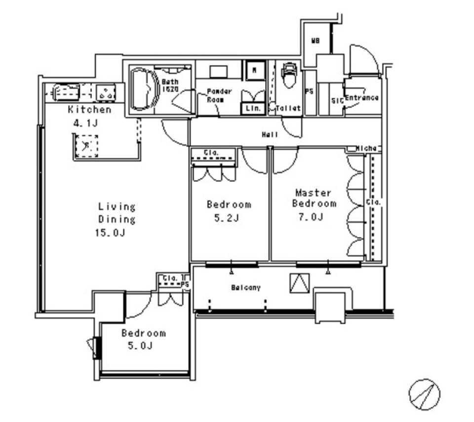 ＭＦＰＲ目黒タワー　803号室［ペット可］の間取り図