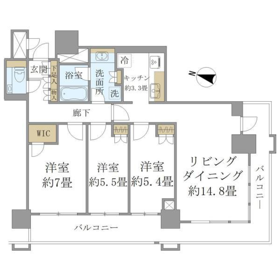 ブランズタワー梅田Ｎｏｒｔｈ　1004号室の間取り図