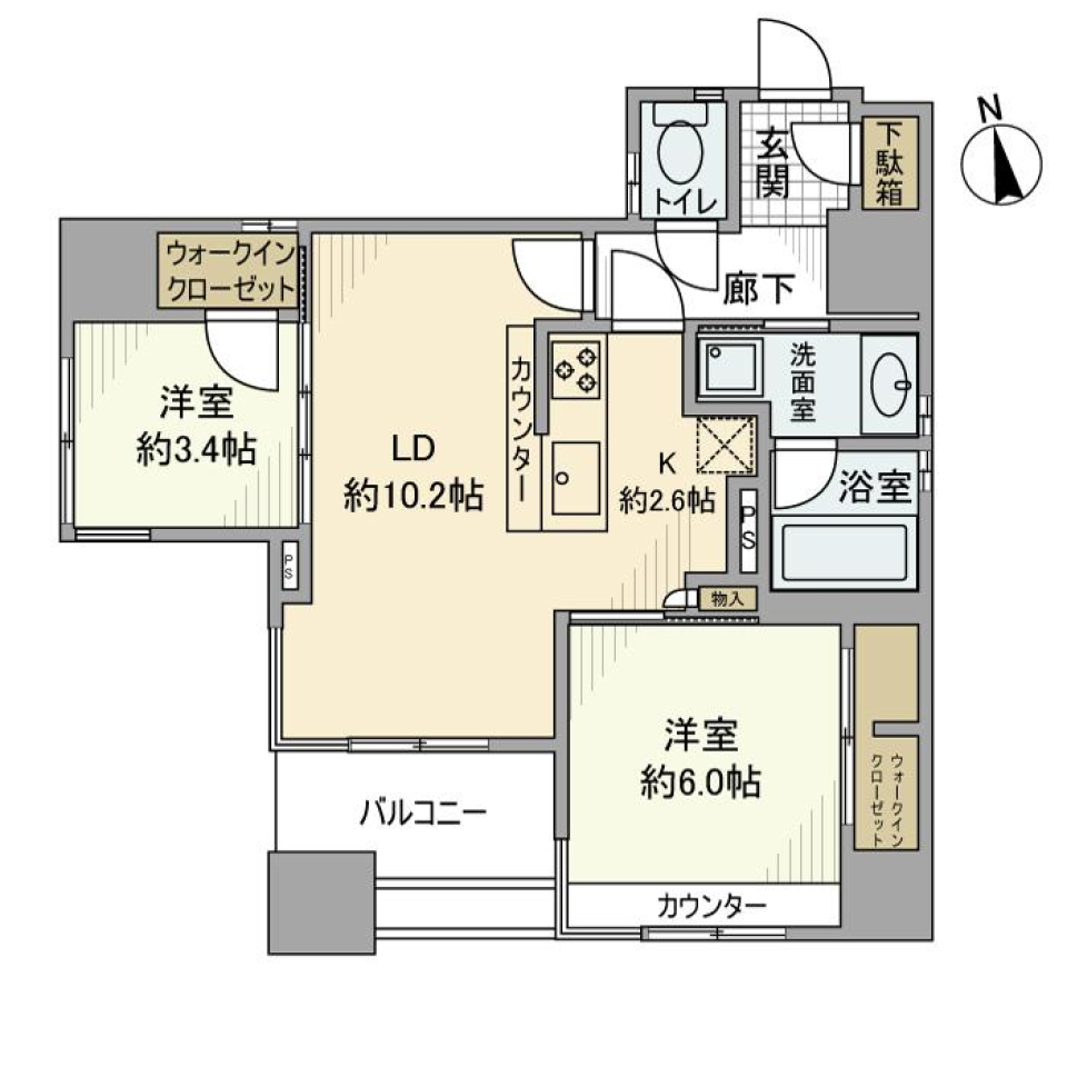 クレヴィア中目黒　1403号室の間取り図
