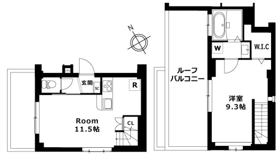 セロトニン感じての間取り図