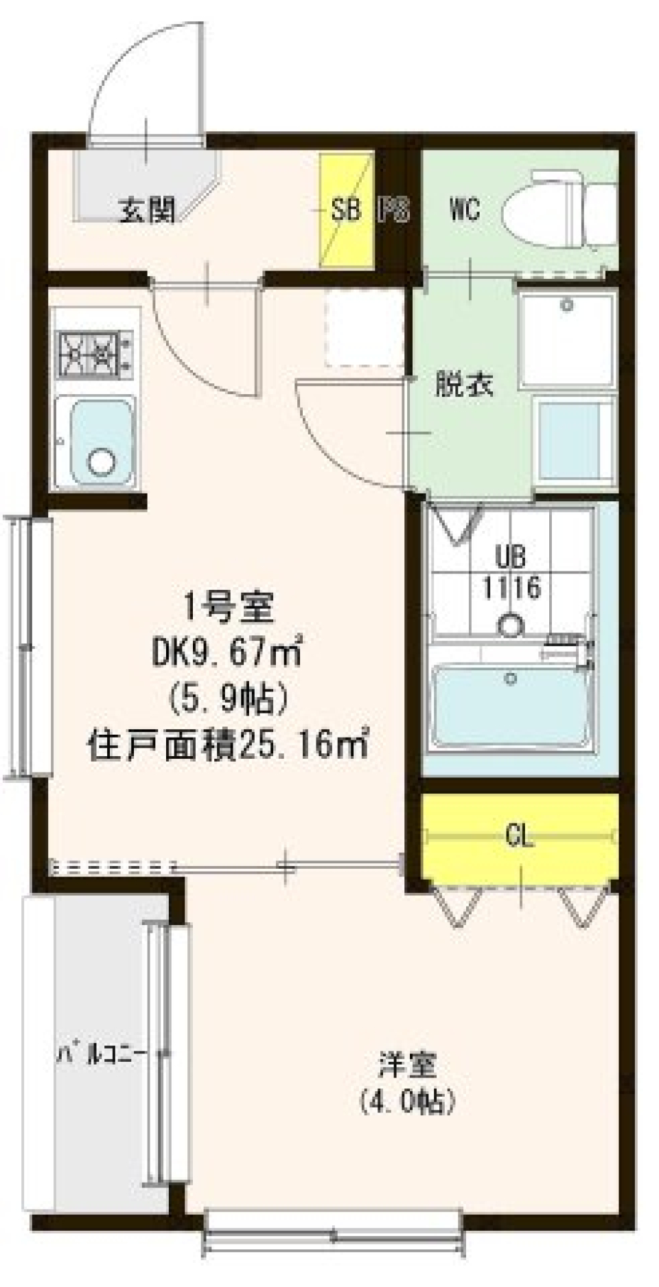 プリマヴェーラ九条　101号室の間取り図