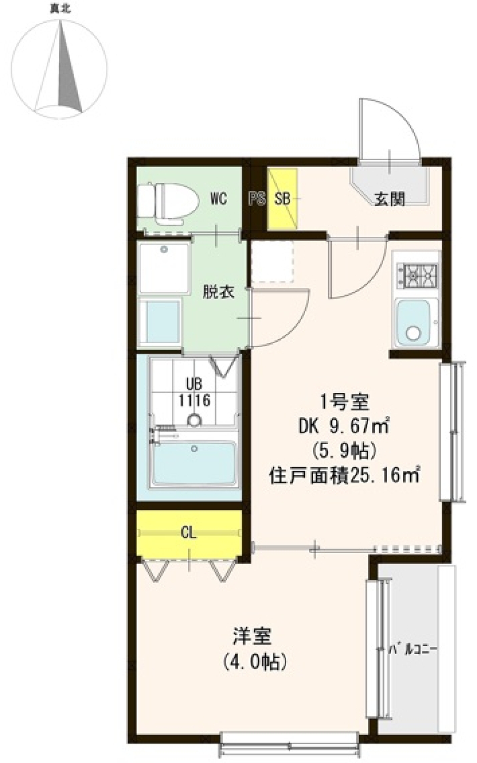 スプランドゥール東九条　101号室の間取り図