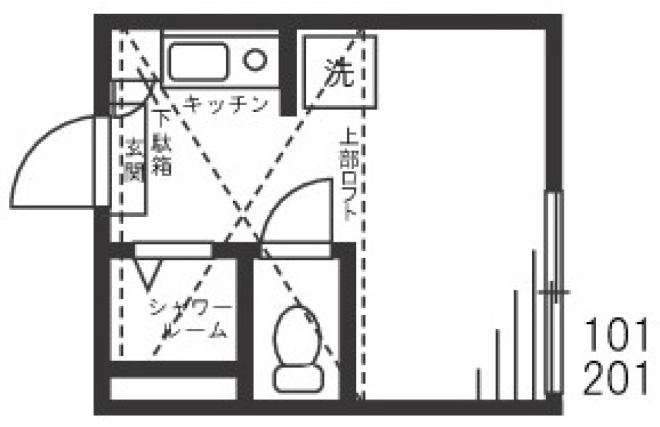 ルベルソー駒沢　0201号室の間取り図