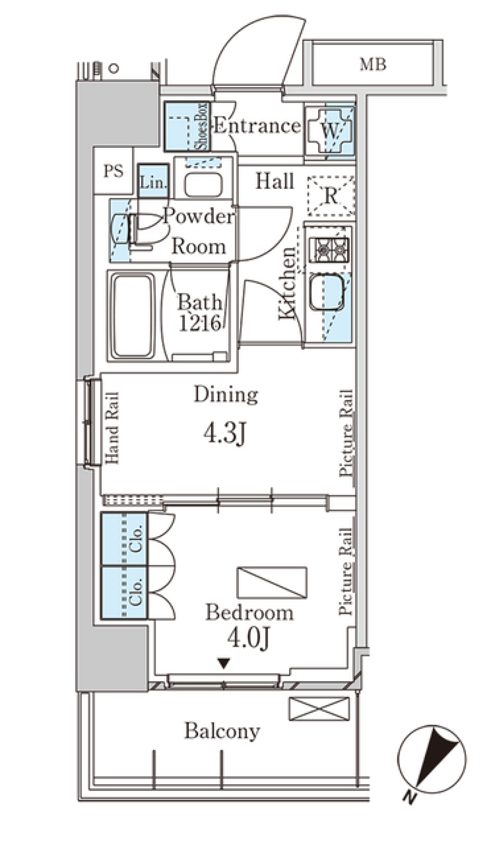 パークアクシス横濱大通り公園　209号室［ペット可］の間取り図