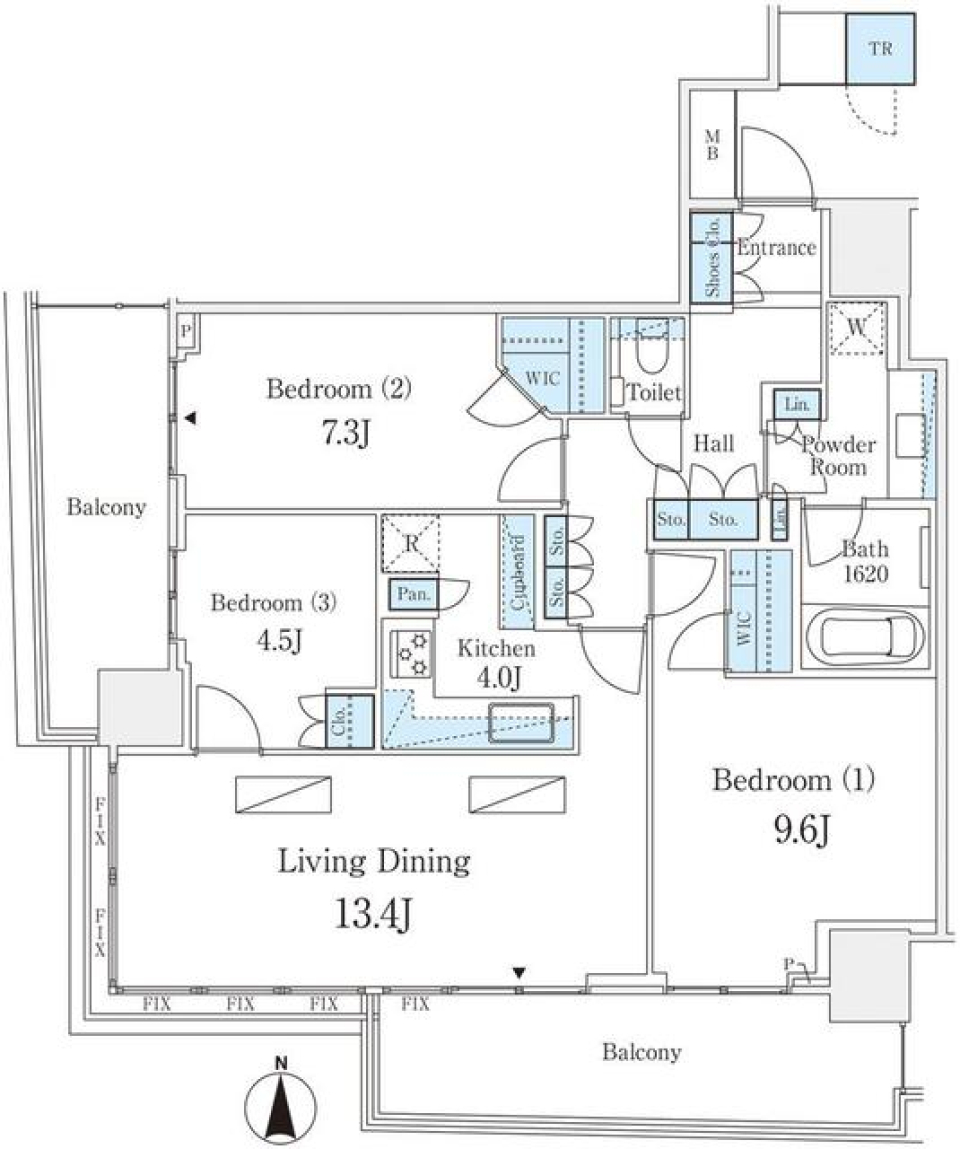 パークタワー晴海　601号室の間取り図