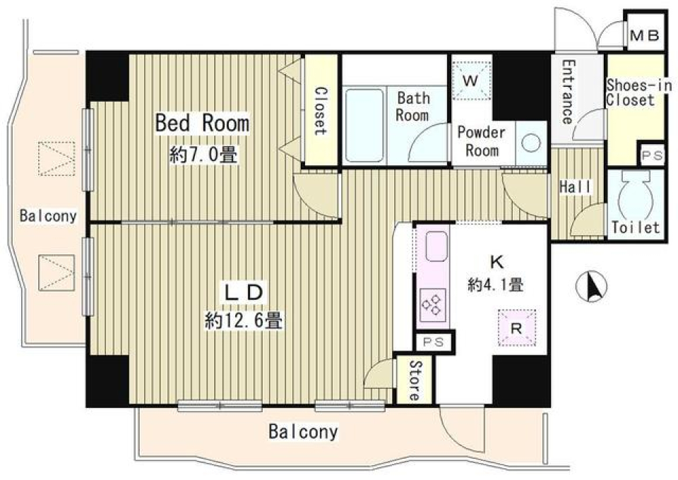 アルブル高輪　1004号室の間取り図