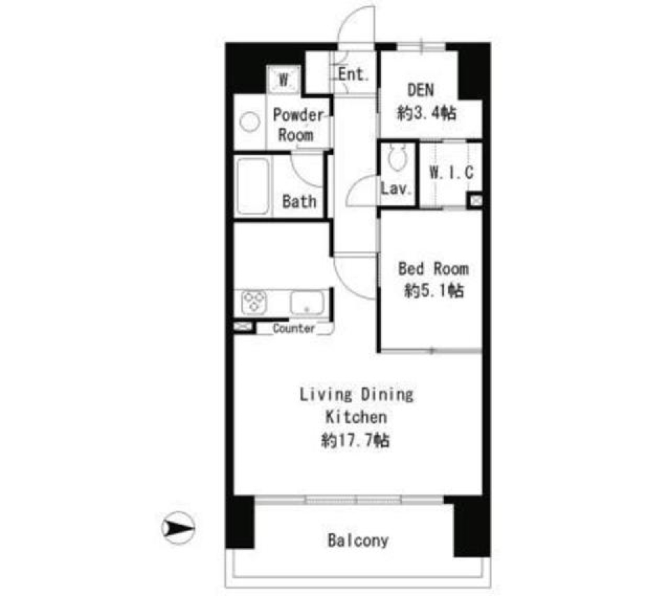パークキューブ東品川　706号室の間取り図